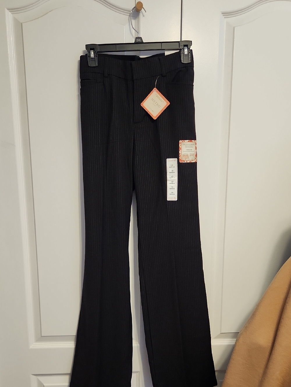 Dockers Black Pinstripe Wide-Leg Trousers